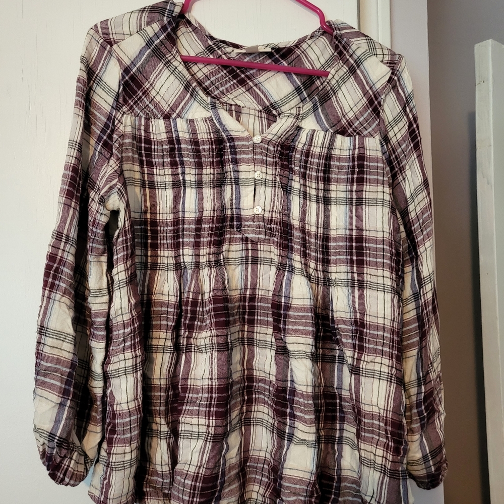 Plaid flowy tunic